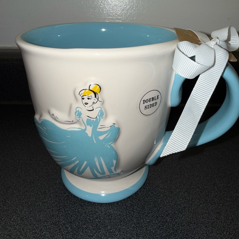 Rae Dunn Blue and White Cinderella Mug